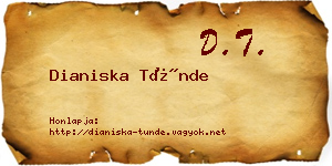 Dianiska Tünde névjegykártya